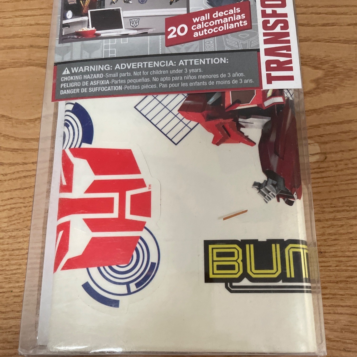 Hasbro Transformers Peel Stick Wall Decals 20 Self-Adhesive Removable Reusable