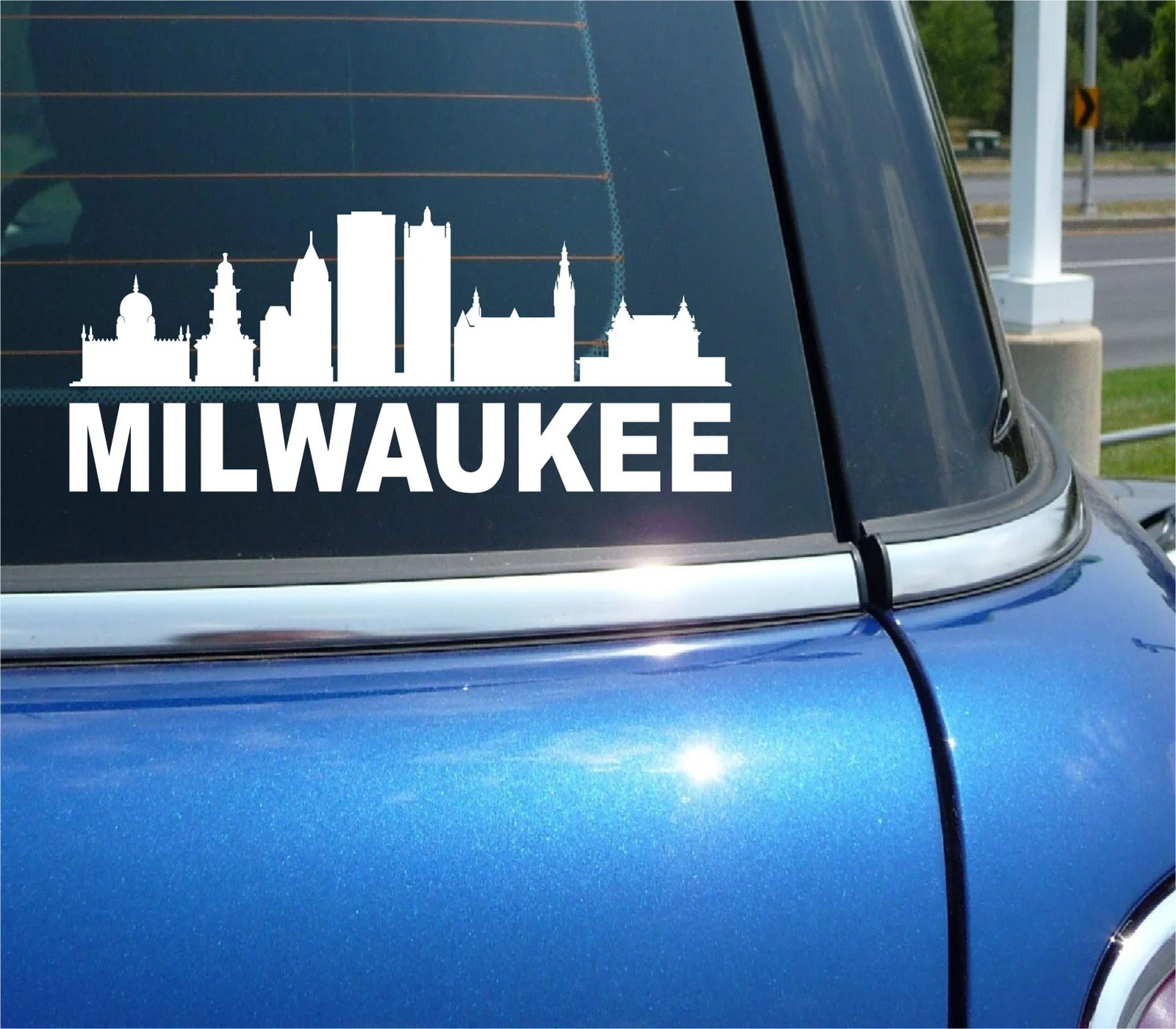 MILWAUKEE WISCONSIN CITY SKYLINE CITYSCAPE CAR WALL DECAL BUMPER STICKER