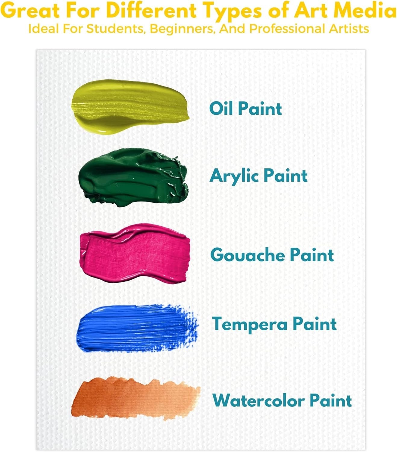 24-Pack Canvas for Painting, 6 of 5X7, 8X10, 9X12,11X14 Painting Canvas Boards
