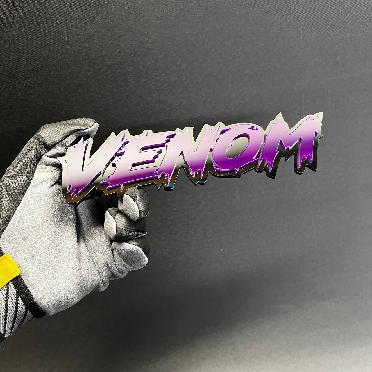 1x VENOMOUS Custom Text 3D Acrylic Car Emblem Badge Multicolor Fender Decal