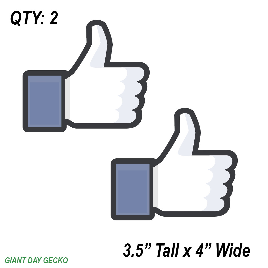 (2) TWO FACEBOOK THUMBS UP Vinyl Decal Sticker For Car Laptop Skateboard NEW