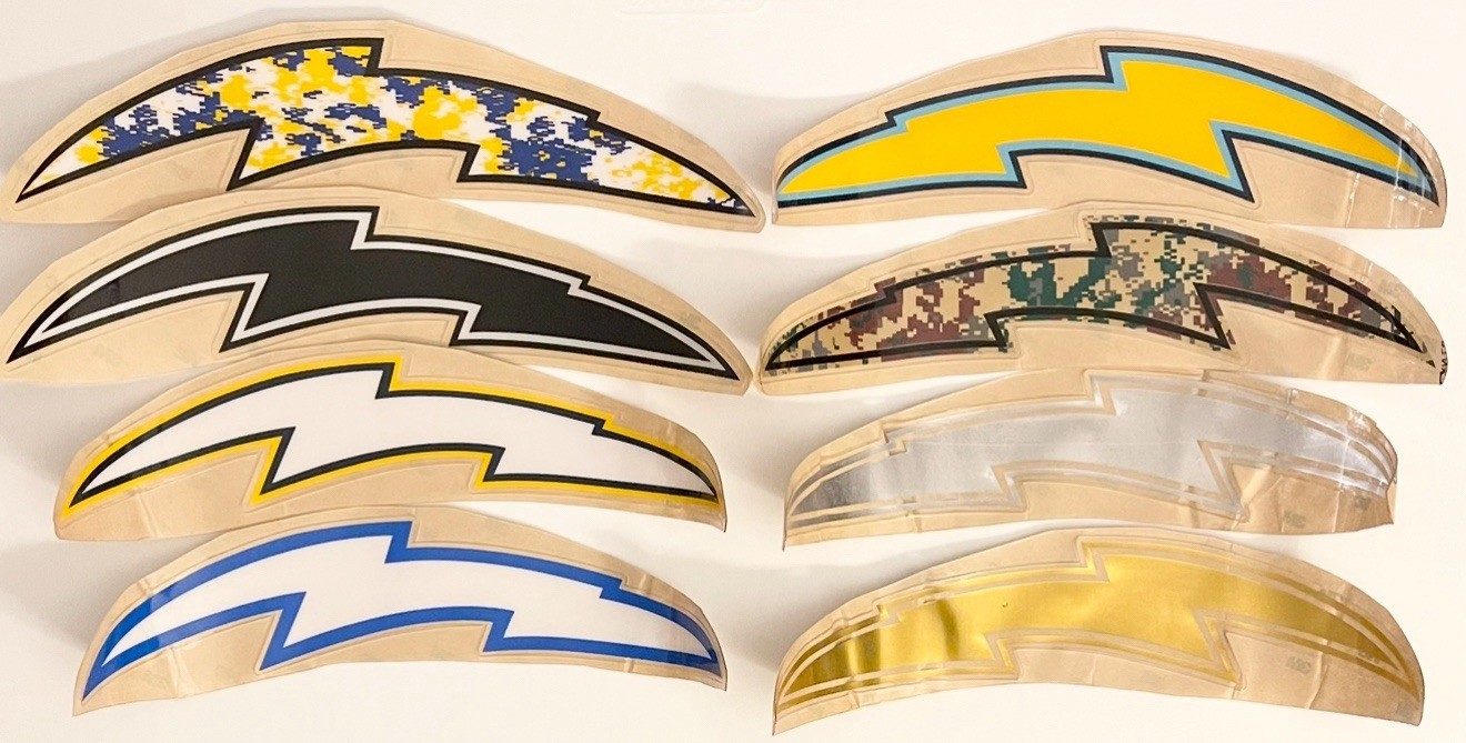 Lightning Bolt Full-Size Helmet Decals