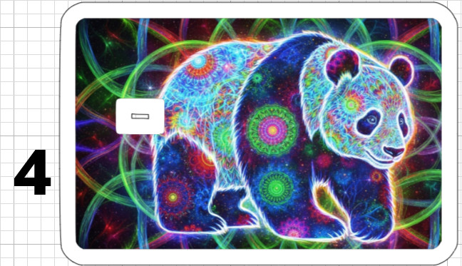 Psychedelic Panda Bear ATM Debit Credit Sticker Skin 420 Cannabis Pot Party USA