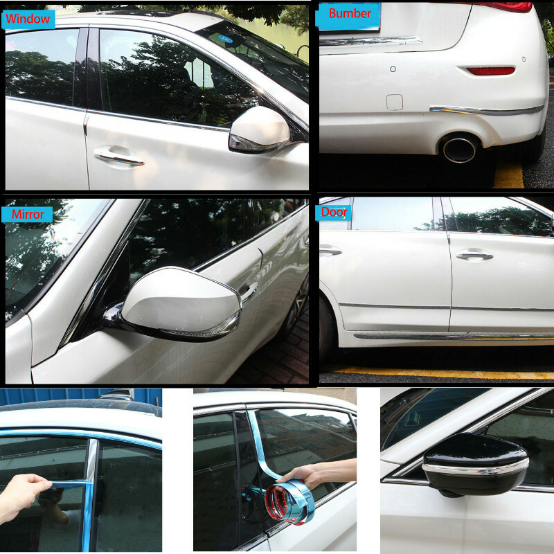 5M Universal Chrome Car Moulding Trim Strip car Door Edge Scratch Protector *