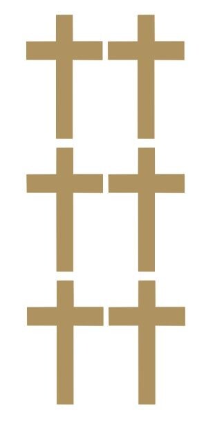 Cross Stickers Sticker Matte Gold 2 Inch DC27-091