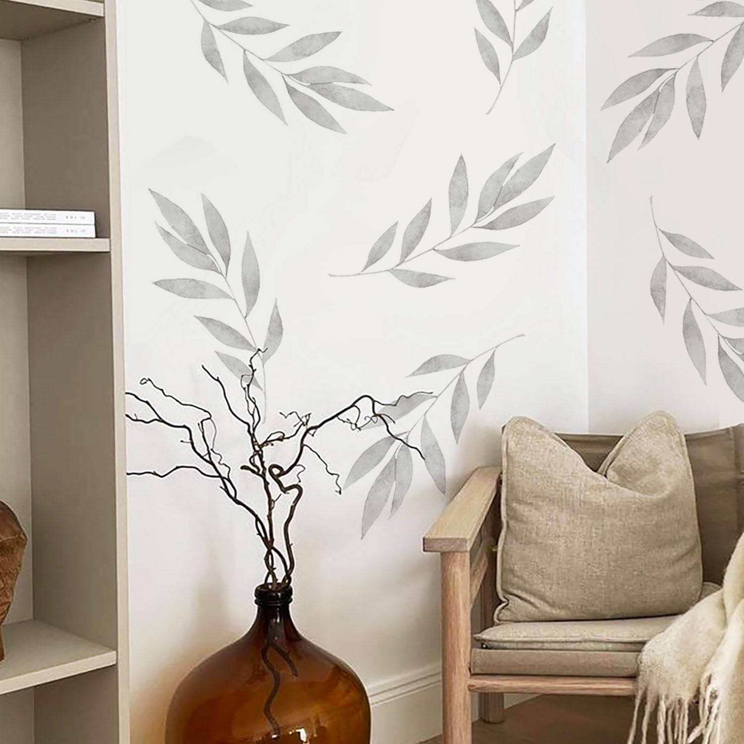 Flortlias Boho Wall Decals Peel and Stick Large Wall Sticker Leaves Vinly Tra…