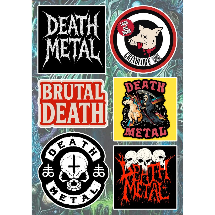 Death Metal Stickers Brutal Grindcore Goregrind Heavy Metal Skull Reaper Decals