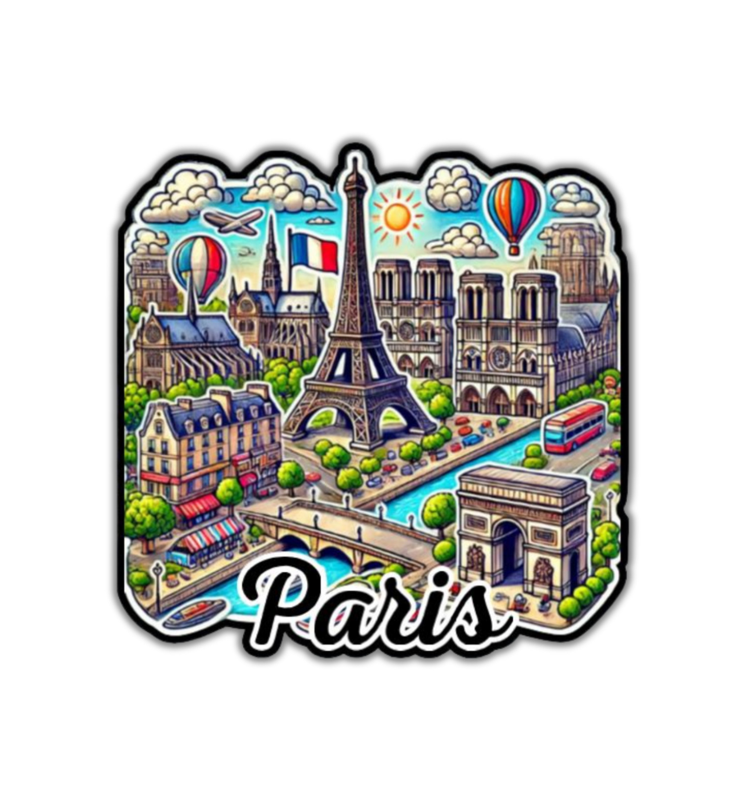 Paris France Fridge Magnet or Laptop Sticker
