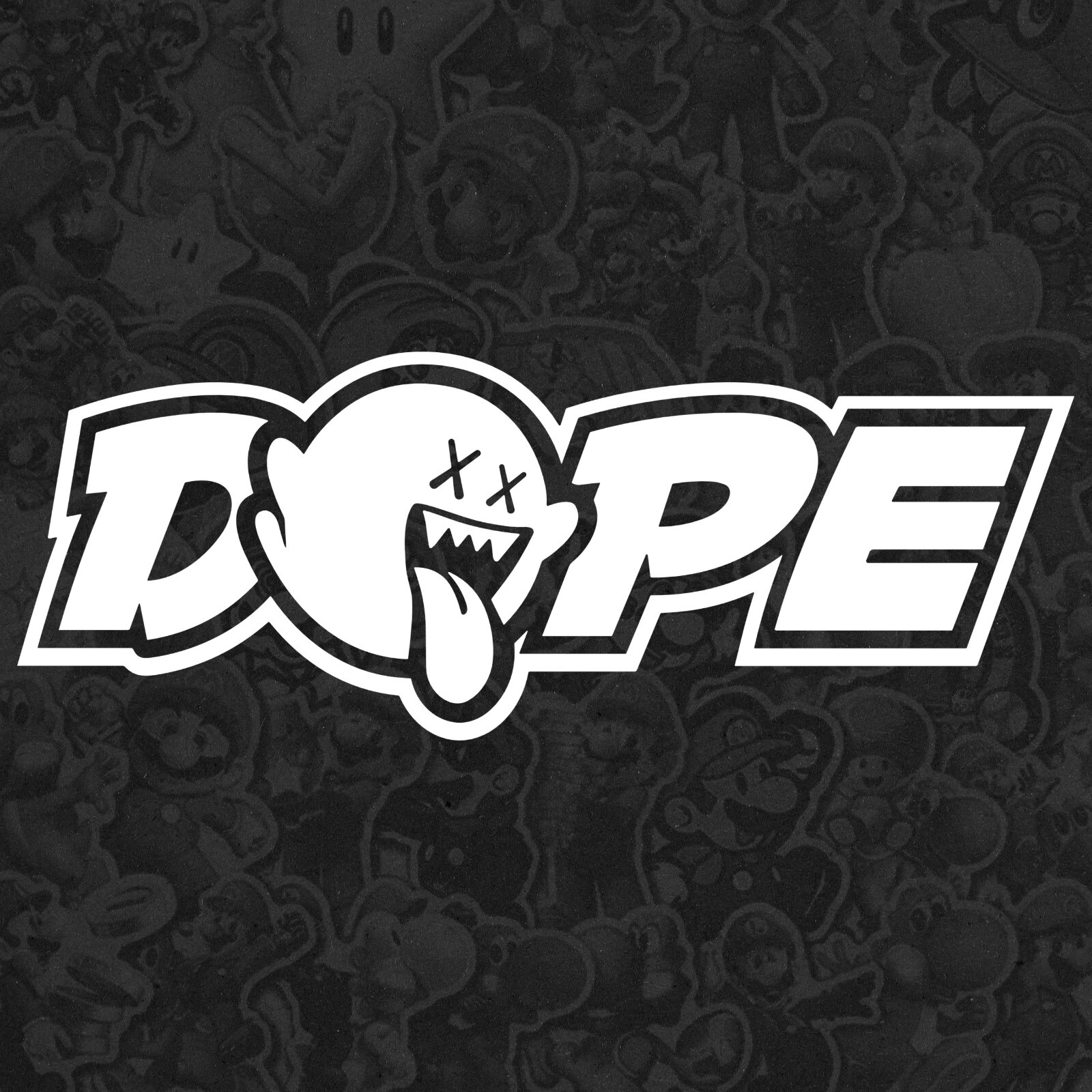 Super Mario Bros Boo Ghost DOPE Logo Die Cut Vinyl Decal Sticker Car Window