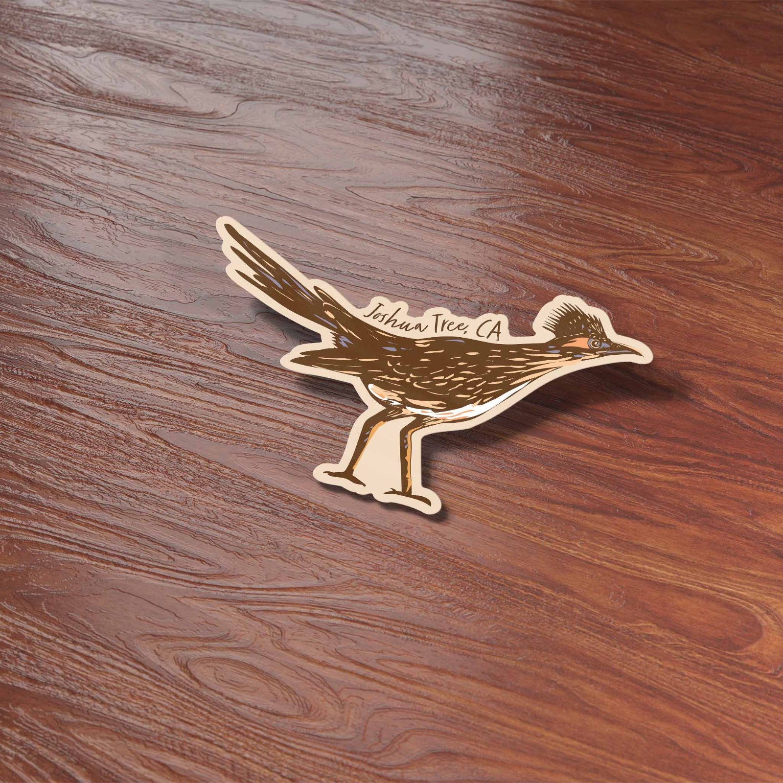 Joshua Tree Roadrunner Sticker – Southern California Bird Decal for Laptop