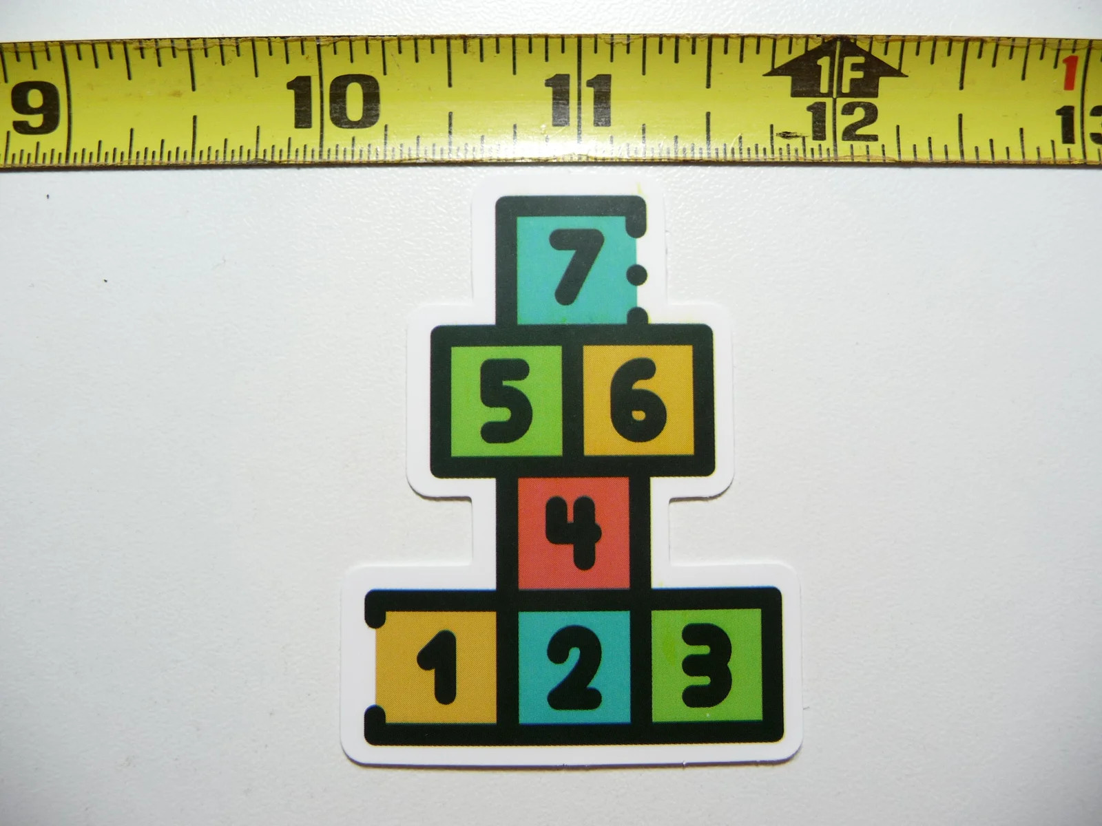 FUN HOPSCOTCH NUMBER BLOCKS MATH SMALL STICKER DECAL MATHEMATICS SCHOOL CLASS