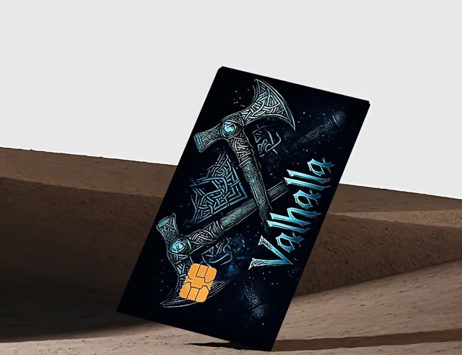Valhala Credit Card Skin Blue Sticker Free Shipping US Seller
