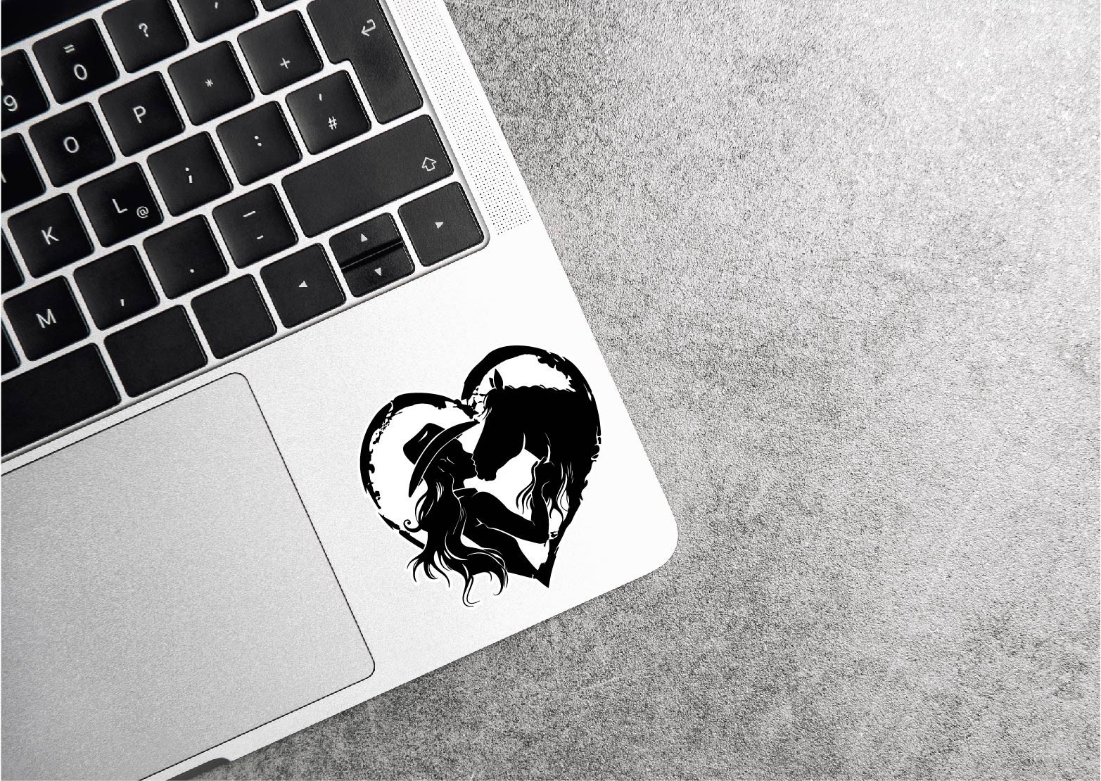 Cowgirl Kissing Horse Heart Decal Sticker Girl Country Life Western Farm Love