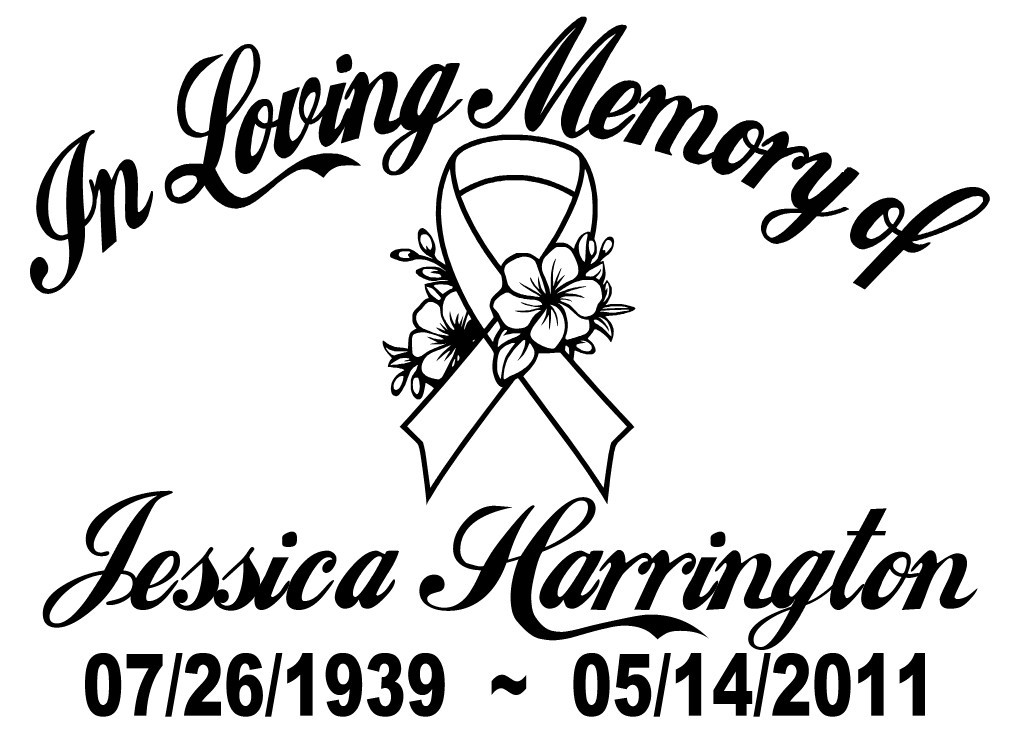 In Loving Memory Decal Cancer Ribbon Flowers Floral Car Vinyl Sticker Custom