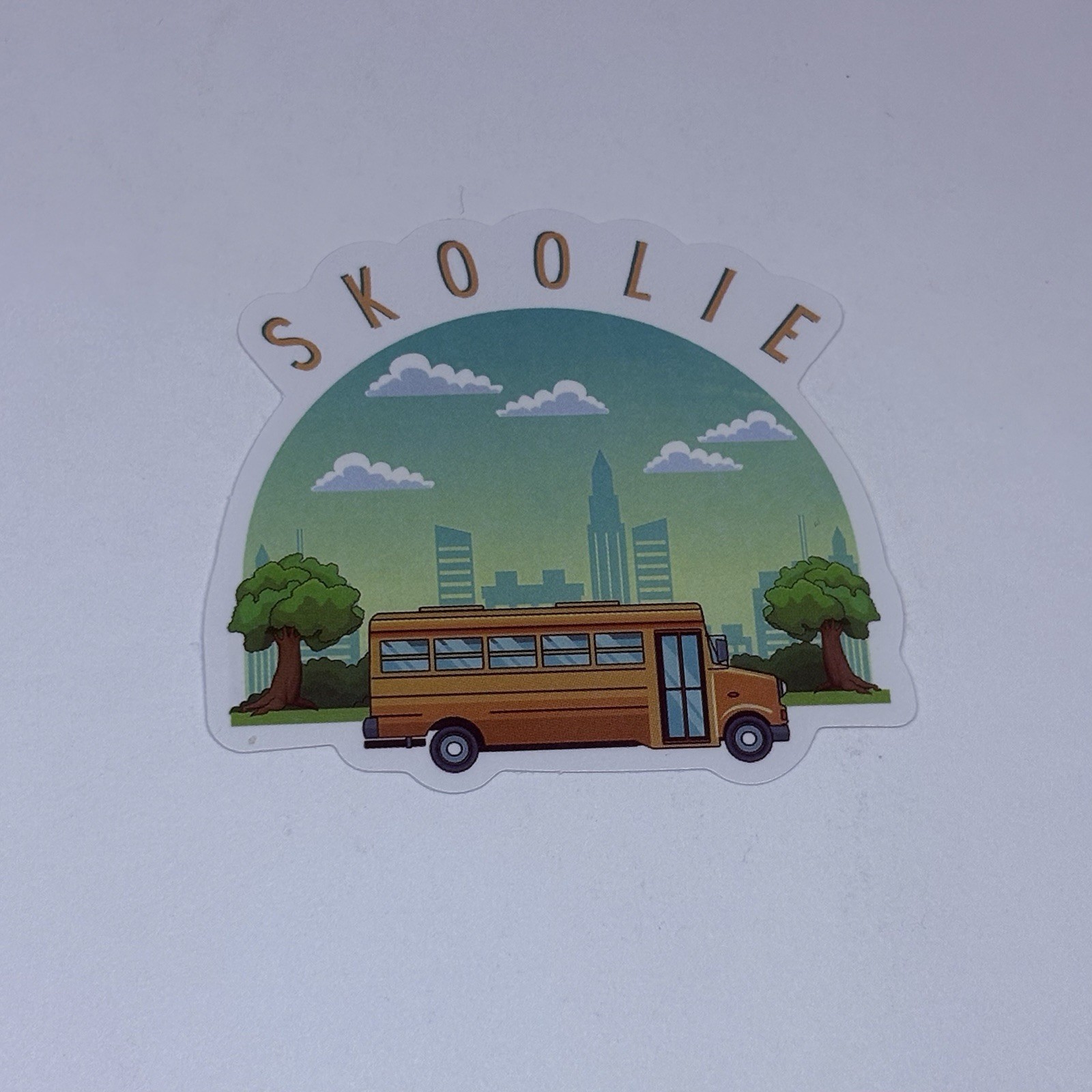 “Skoolie” Travel Van Sticker City Landscape Art Decal Vinyl Country Tc9