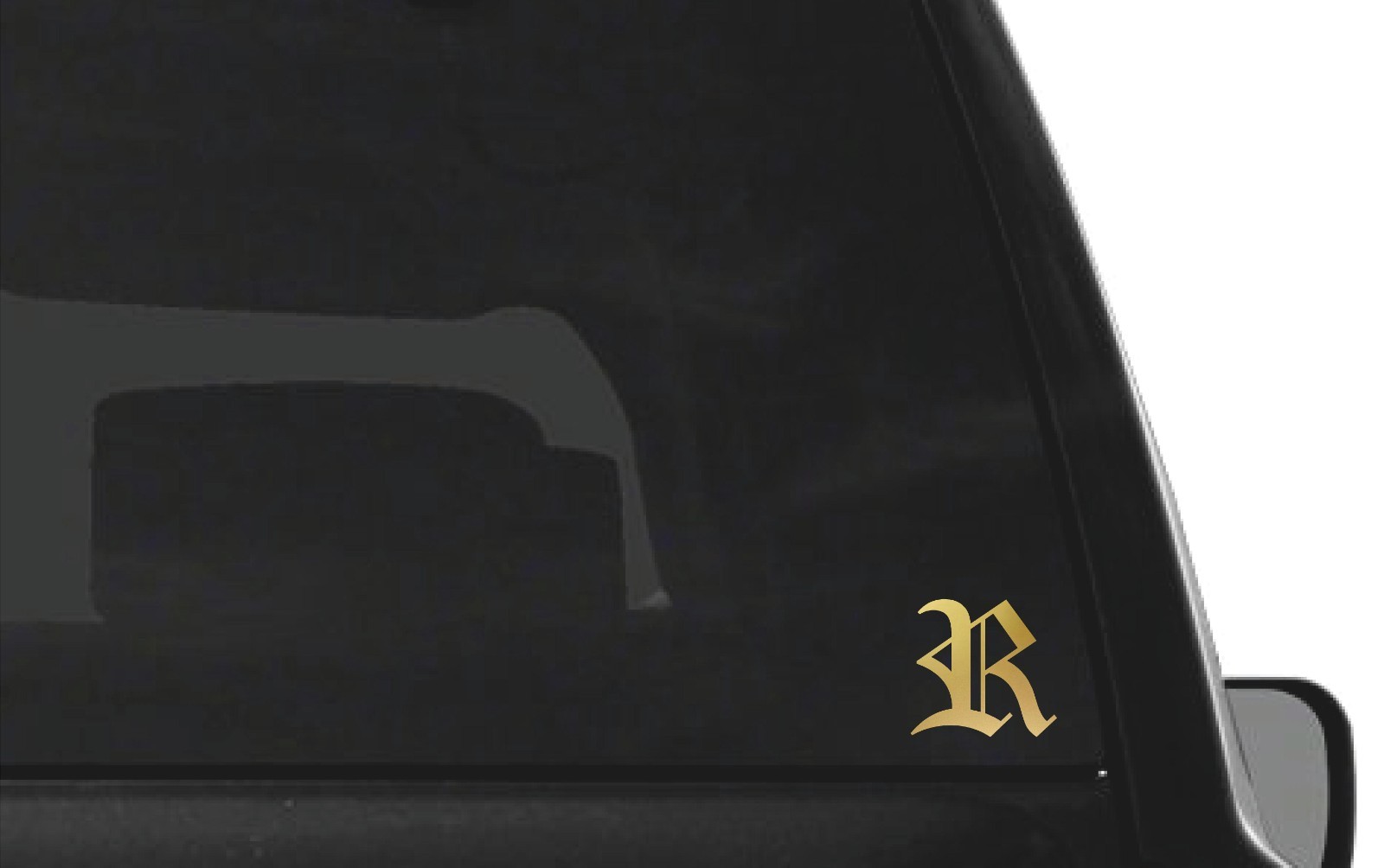 Old English R Letter Initial Vinyl Sticker Decal Monogram Diploma