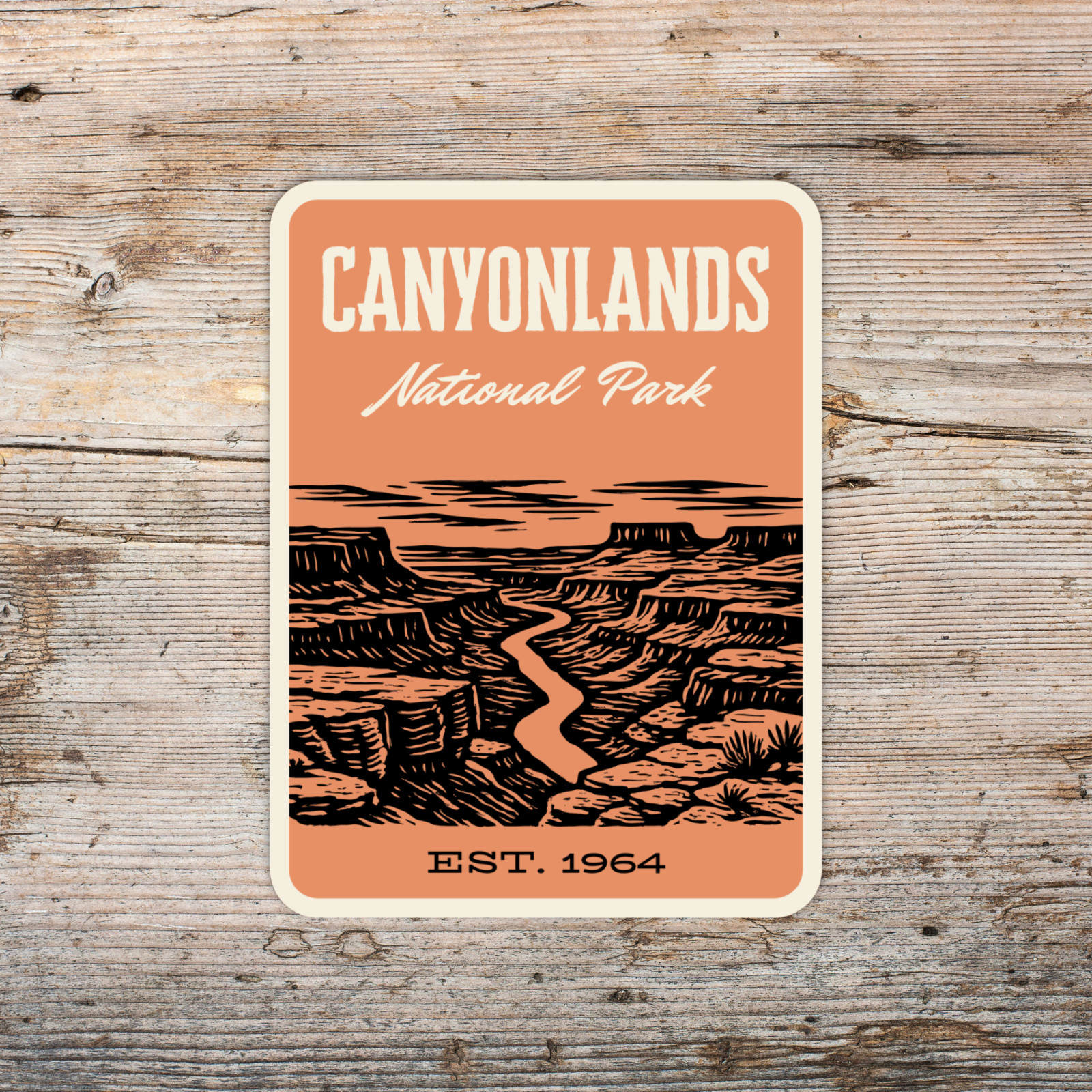 Canyonlands National Park Sticker Utah – Retro 1960s Style Decal