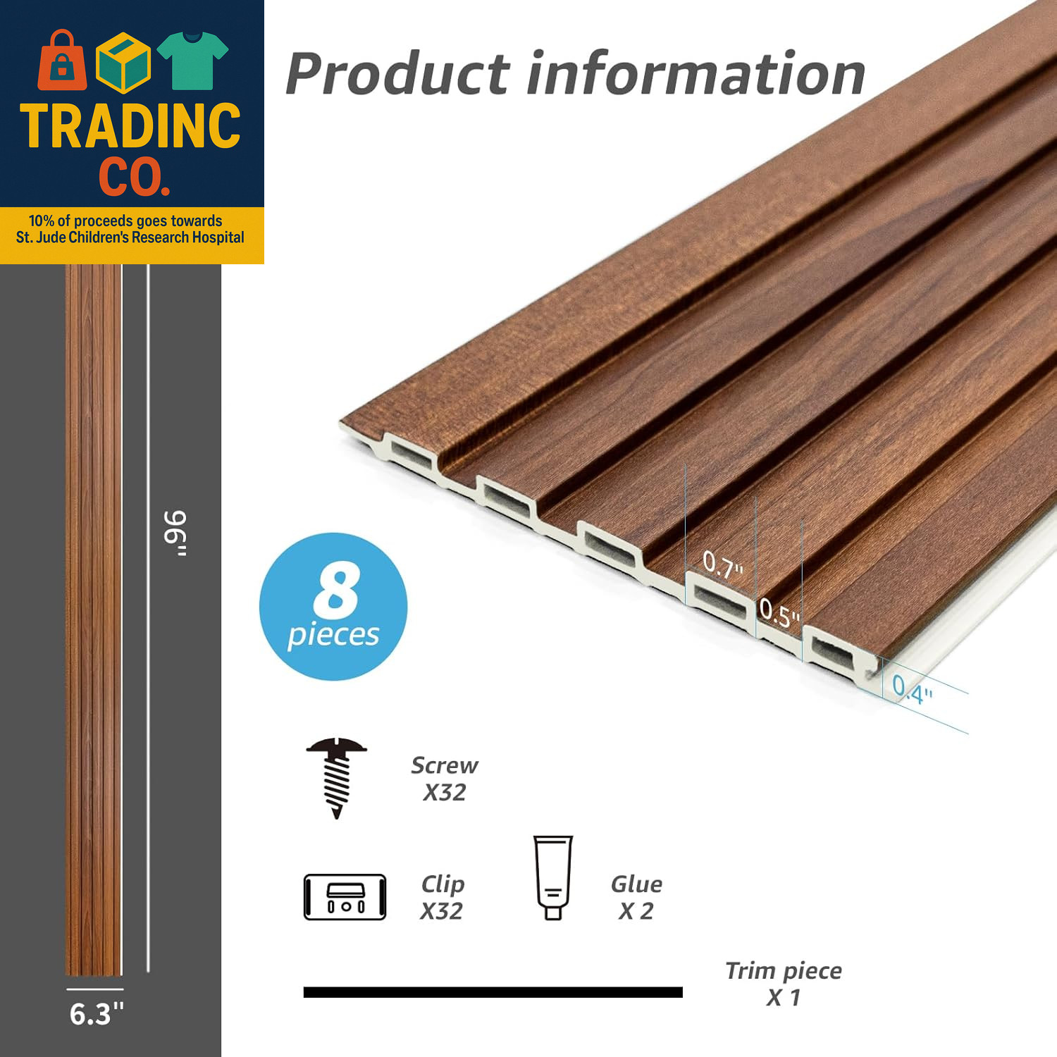 Slat Wall Panels, WPC Soundproof 3D Wall Paneling for Interior Wall Decor, TV Ba