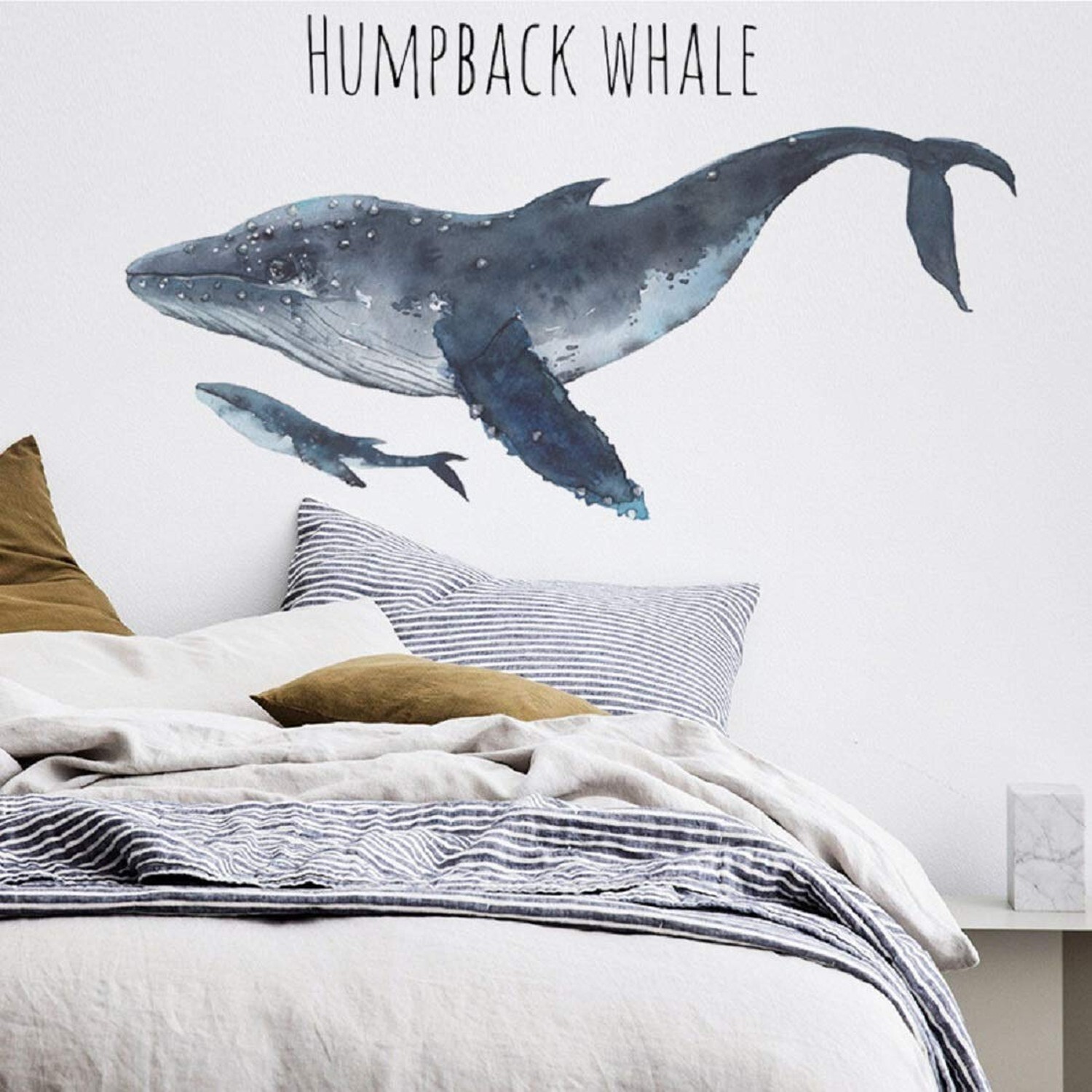Humpback Whale Wall Decals Marine Animal Stickers Peel and Stick Art Mural De…