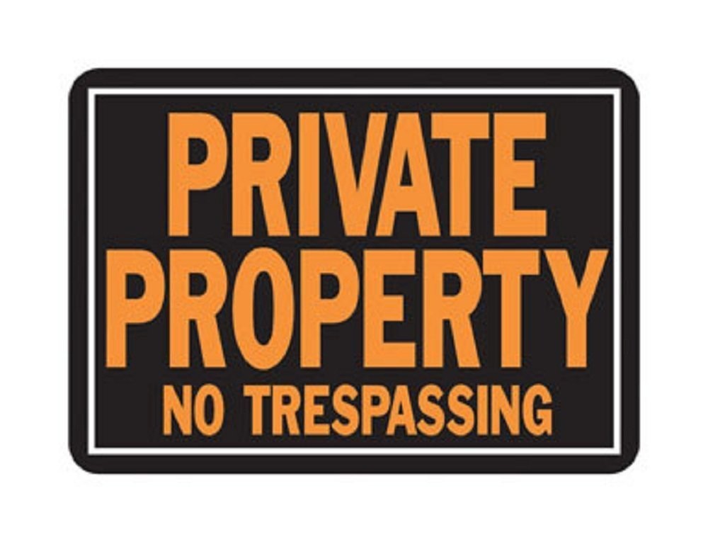 Hy-Ko Aluminum Signs, 14” x 9.5”, 9.25" x 14", Private Property No Trespass