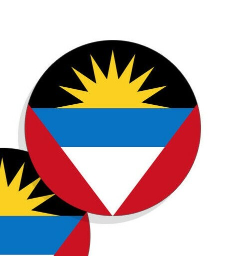 Antigua and Barbuda Flag Stickers Flag Decals Vinyl Indoor Outdoor Round 4pack