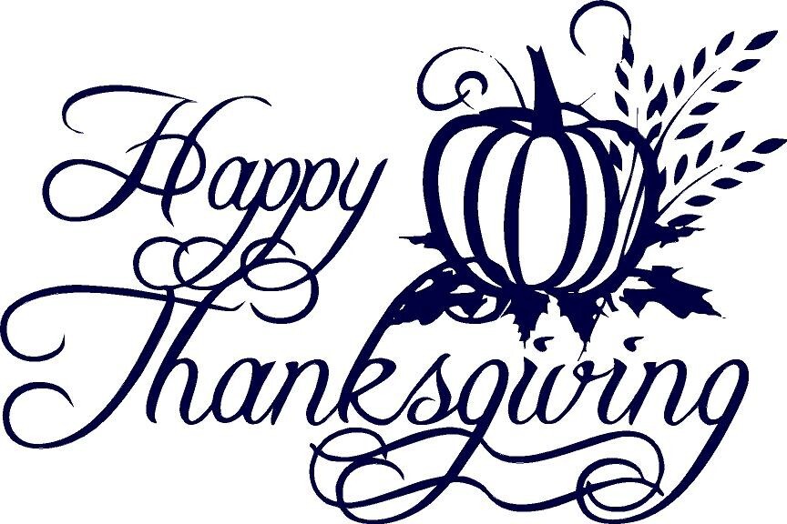 Happy Thanksgiving #2 Vinyl Decal Home Décor 8" x 12"