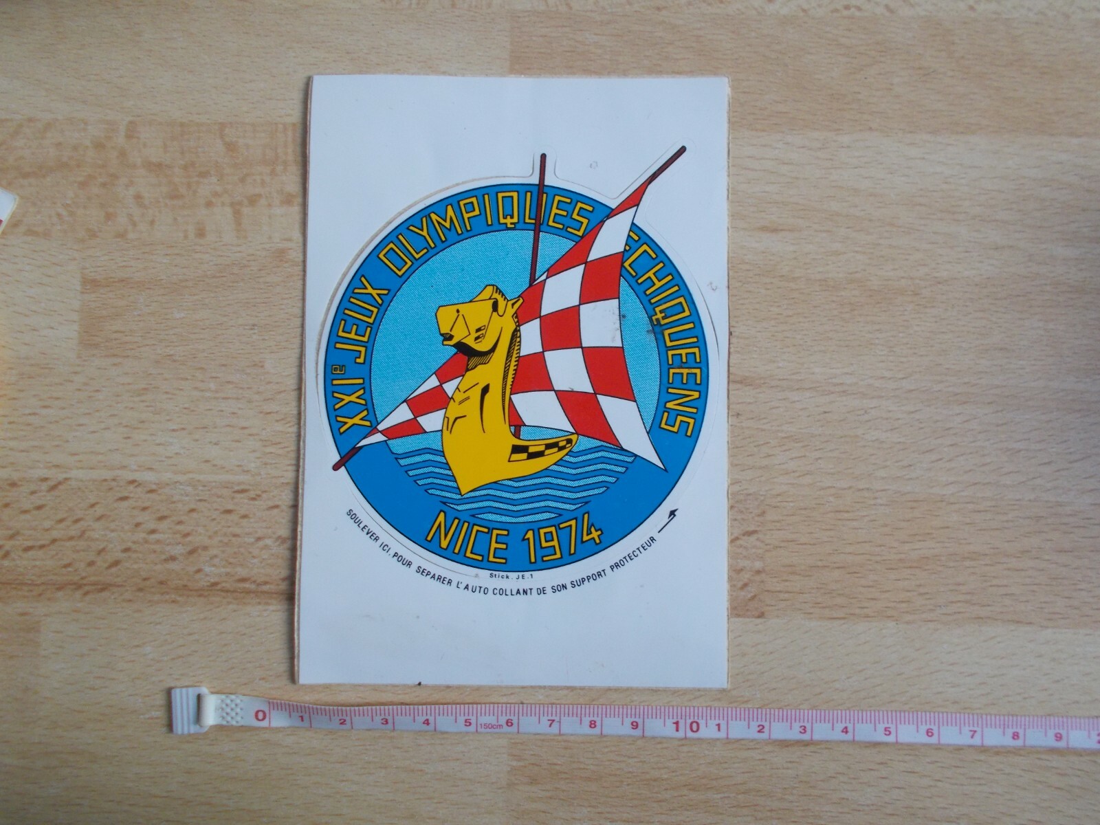 Postcard Sticker Twenty-First Games Olympics Echiqueens Nice 1974