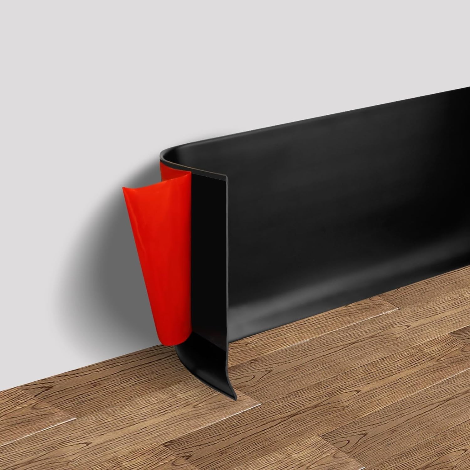Decorative Vinyl Baseboard 4 Inch x 100 Feet Black Self Adhesive Flexibility