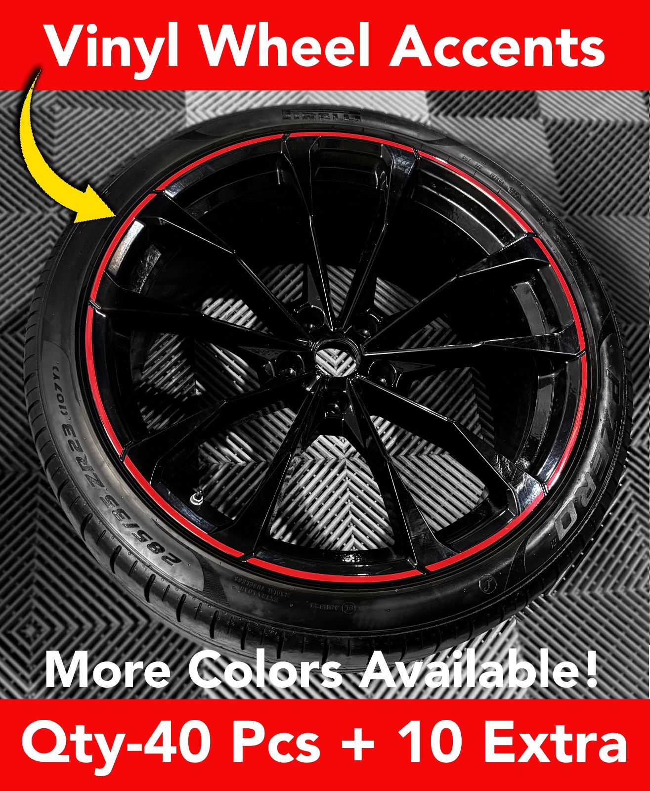 LAMBORGHINI URUS 23" WHEEL ACCENTS DECAL STICKERS Qty-40 Pcs + 10 Xtra