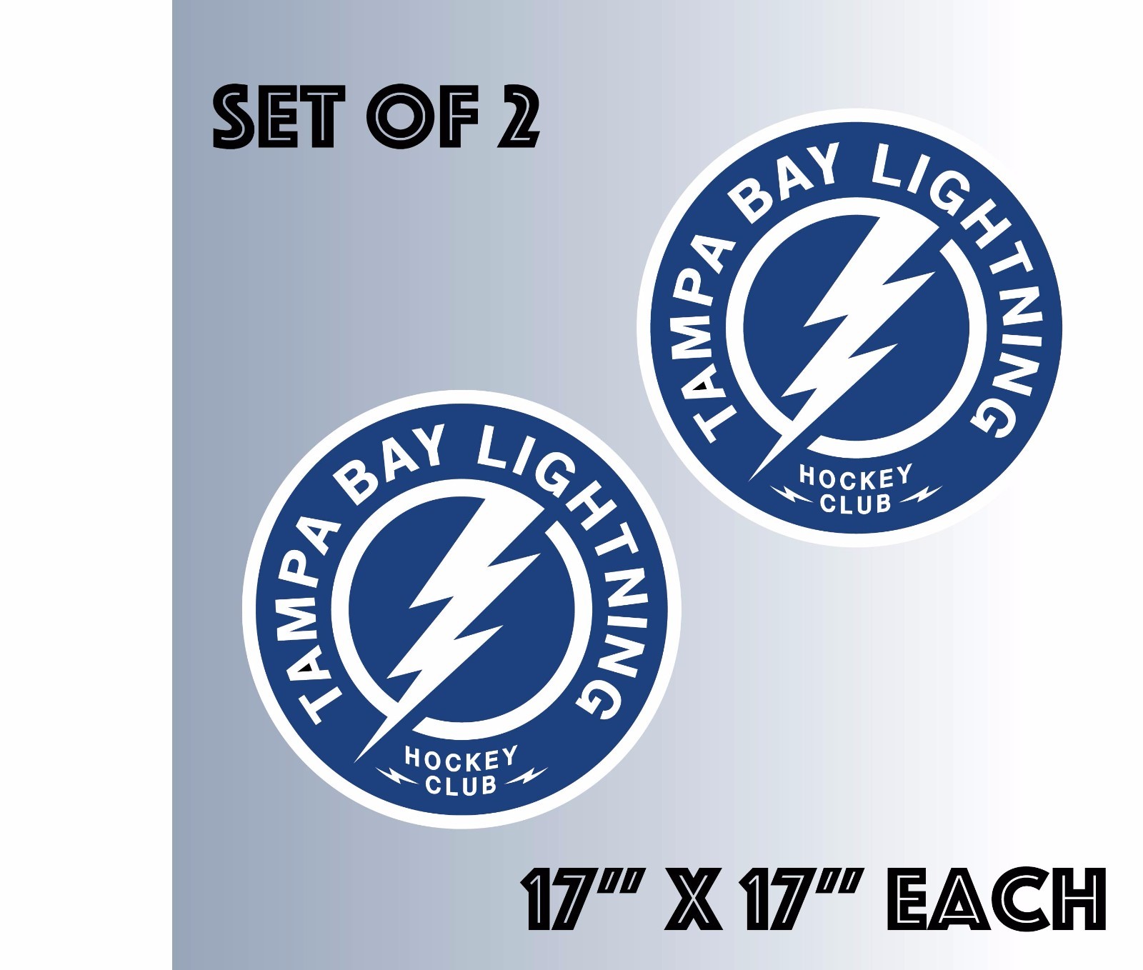 Set of 2 Tampa Bay Lighting Vinyl Sticker Decal Cornhole (17"x17")