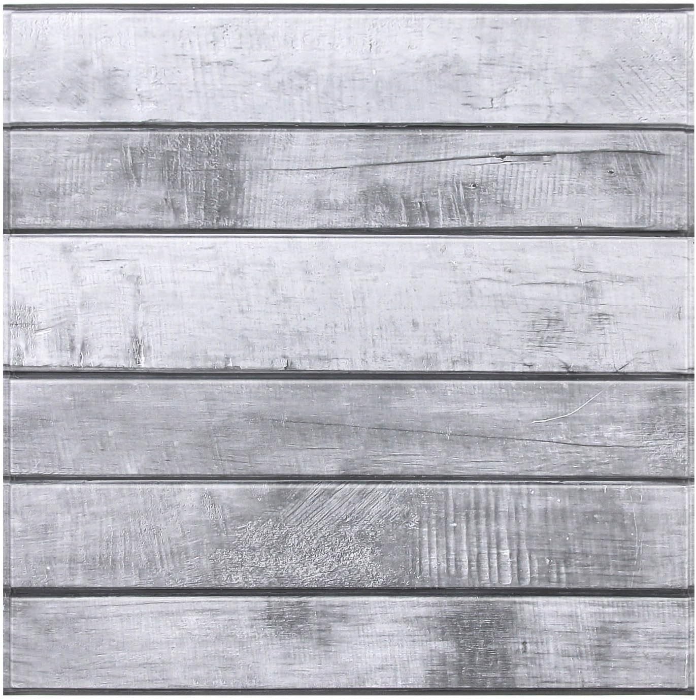 3D Faux Wood Wall Panels, Wood Shiplap Peel and Stick Wall Panels,10 Pcs of 12"X