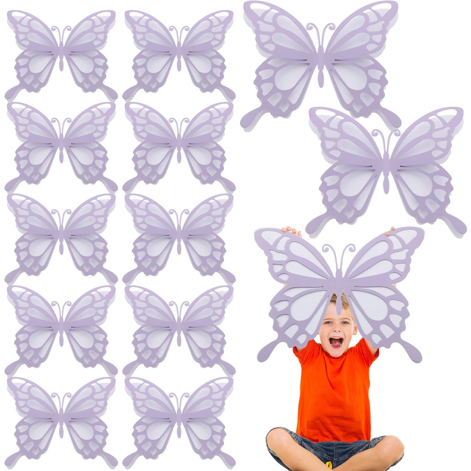 12 Pcs 3D Large Butterfly Party Decoration 12 Inch 10 Inch Big Butterfly Cent…