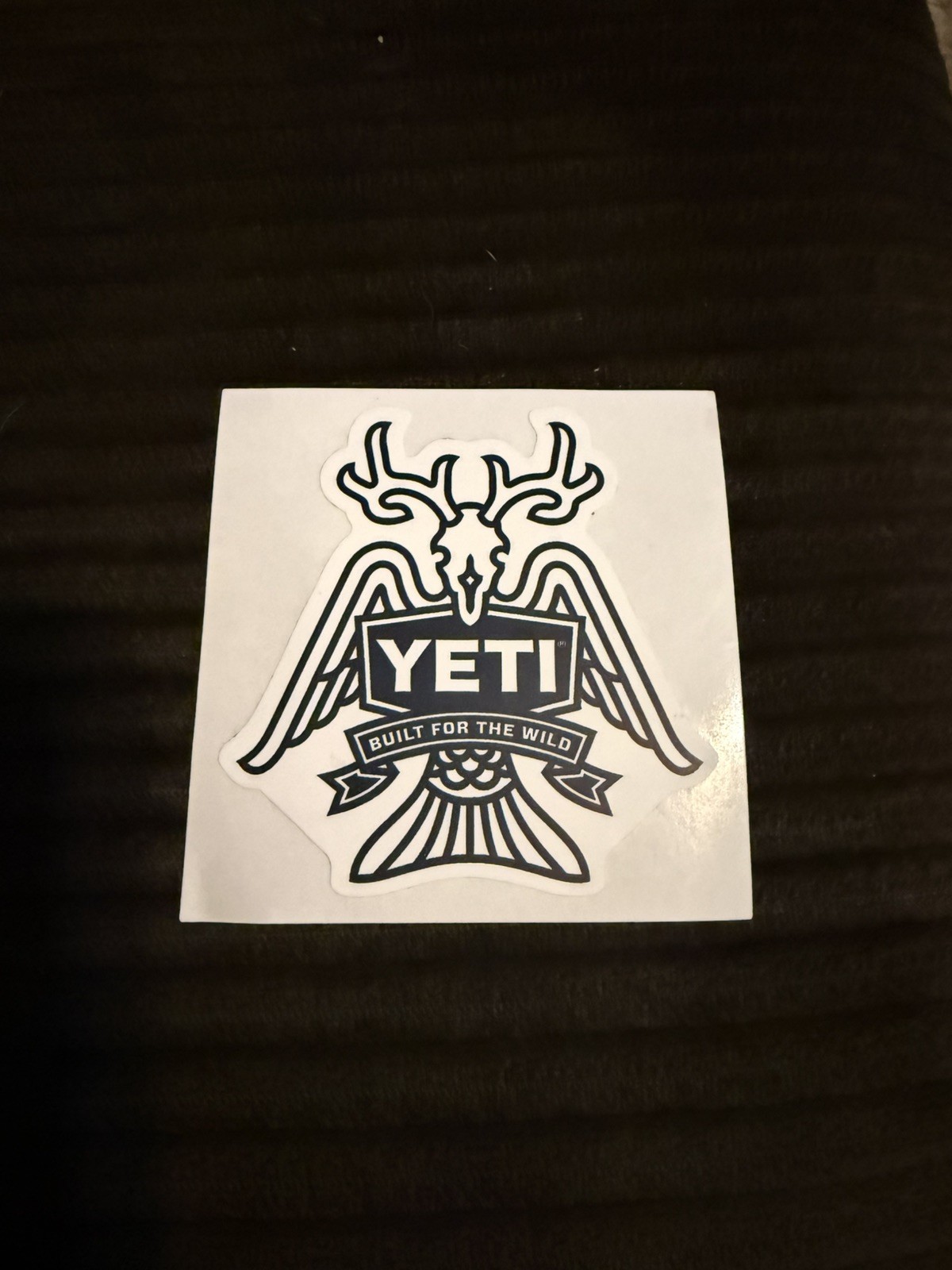 YETI Built For The Wild Black & White 2.5" Sticker Decal for cooler or bottle