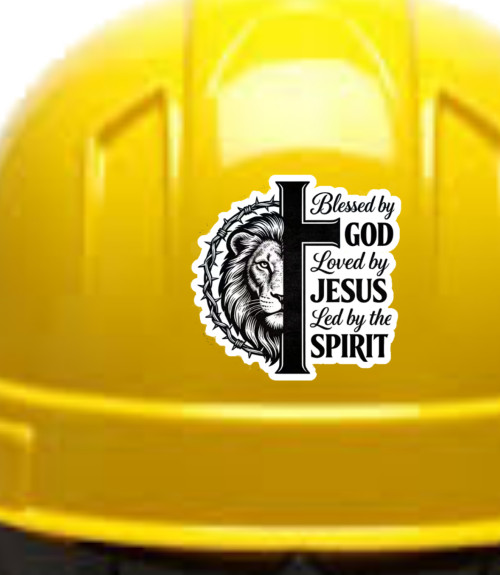 An Inspirational Religious Blessed By God High Quality Vinyl Sticker 3.3" x 3.7"
