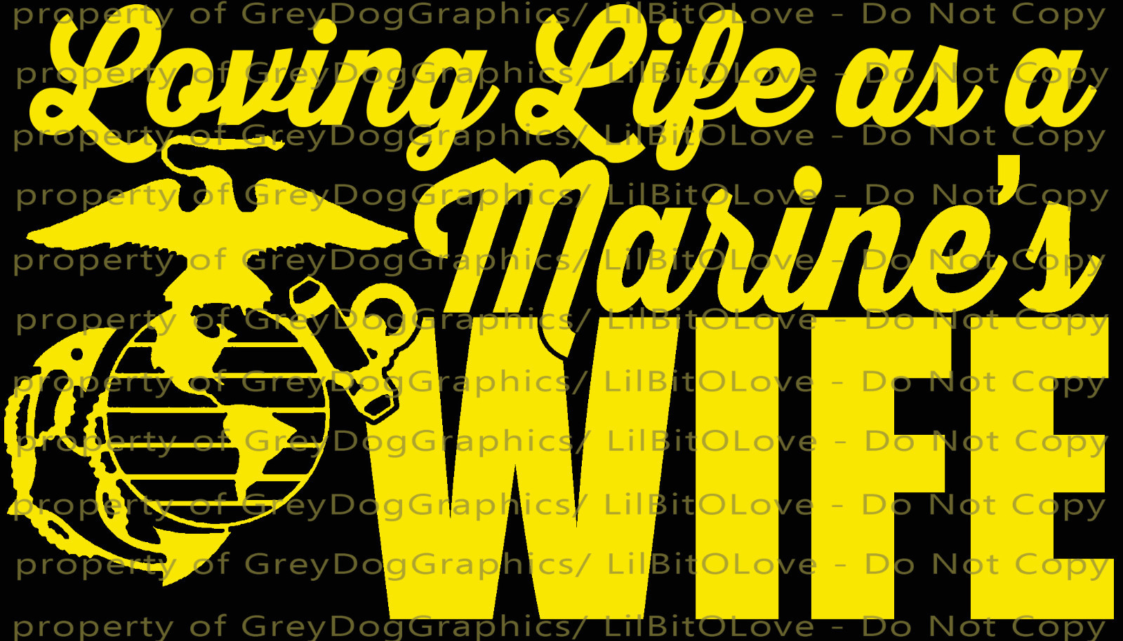 Loving Life as a Marine's Wife Vinyl Decal USMC Sticker EGA US Marine Corps Auto