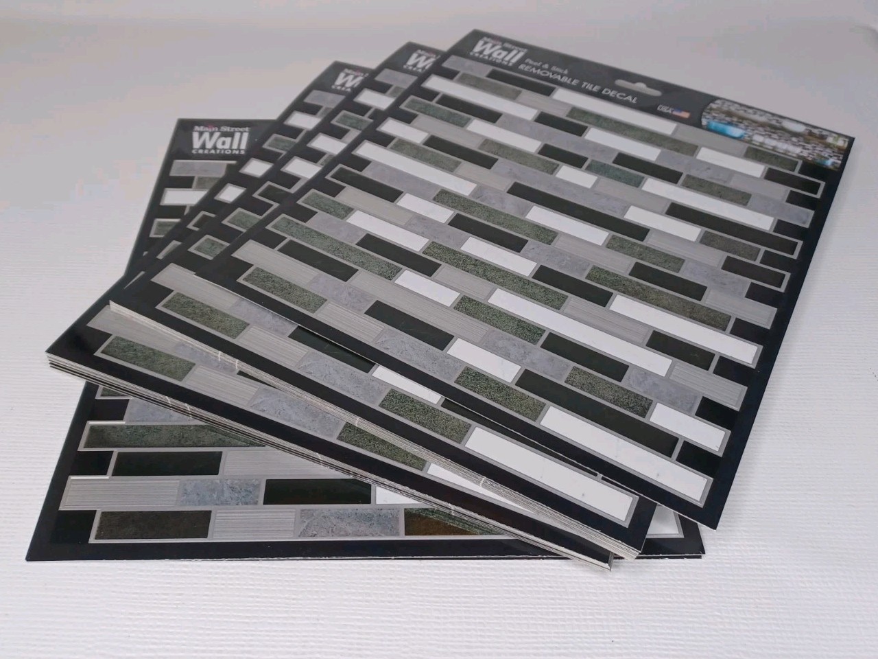 24 Main Street Wall Creations Peel & Stick Removable Tile Decals 8" x 8"