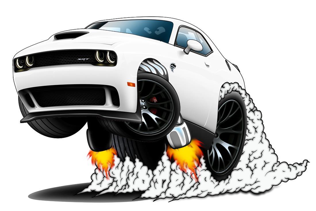 Challenger SRT Hellcat WILD RIDES Car-toon Wall Art Graphic Sticker
