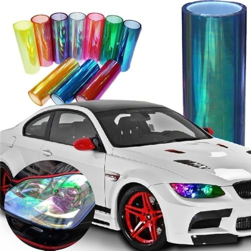 12 X 48 inches Self Adhesive Shiny Chameleon Headlights Tail Lights Fog Red