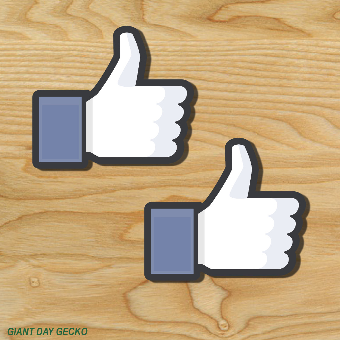 (2) TWO FACEBOOK THUMBS UP Vinyl Decal Sticker For Car Laptop Skateboard NEW