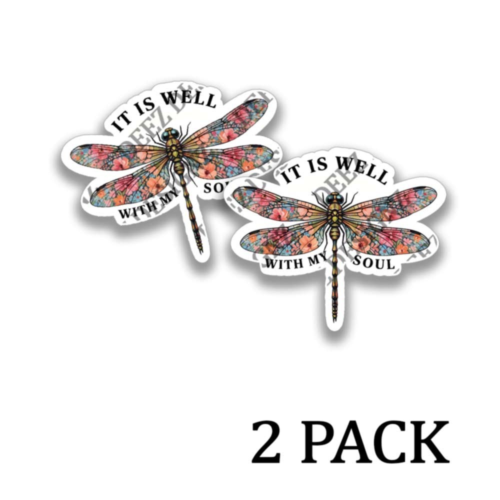 Dragonfly Adhesive Vinyl Indoor Outdoor Sticker Decals – 2 pack