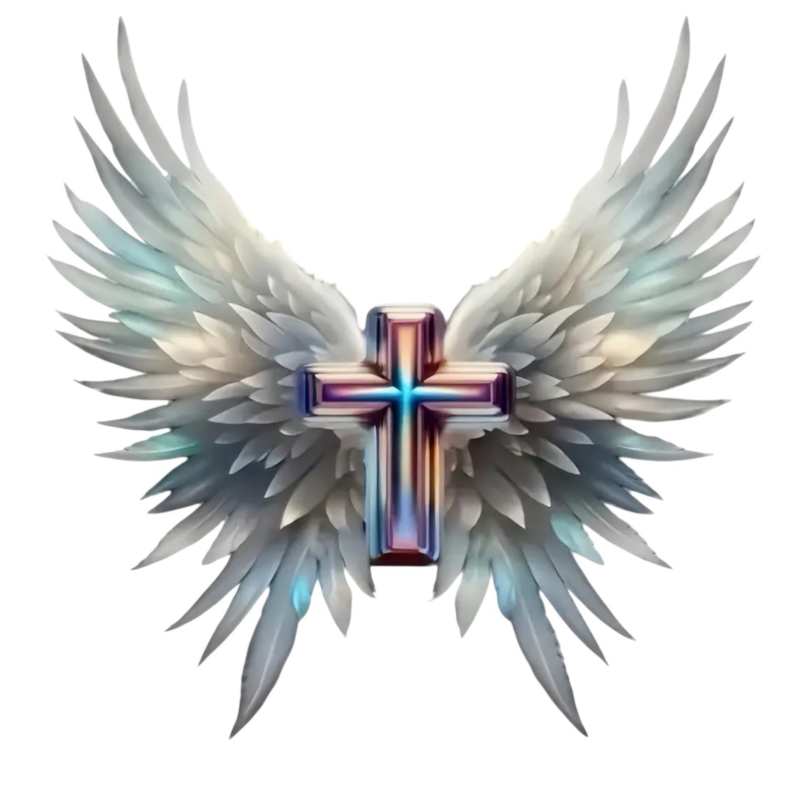 PRISM Cross Wings Angel Vinyl Decal Sticker 6”INCH Christian Religious God Jesus