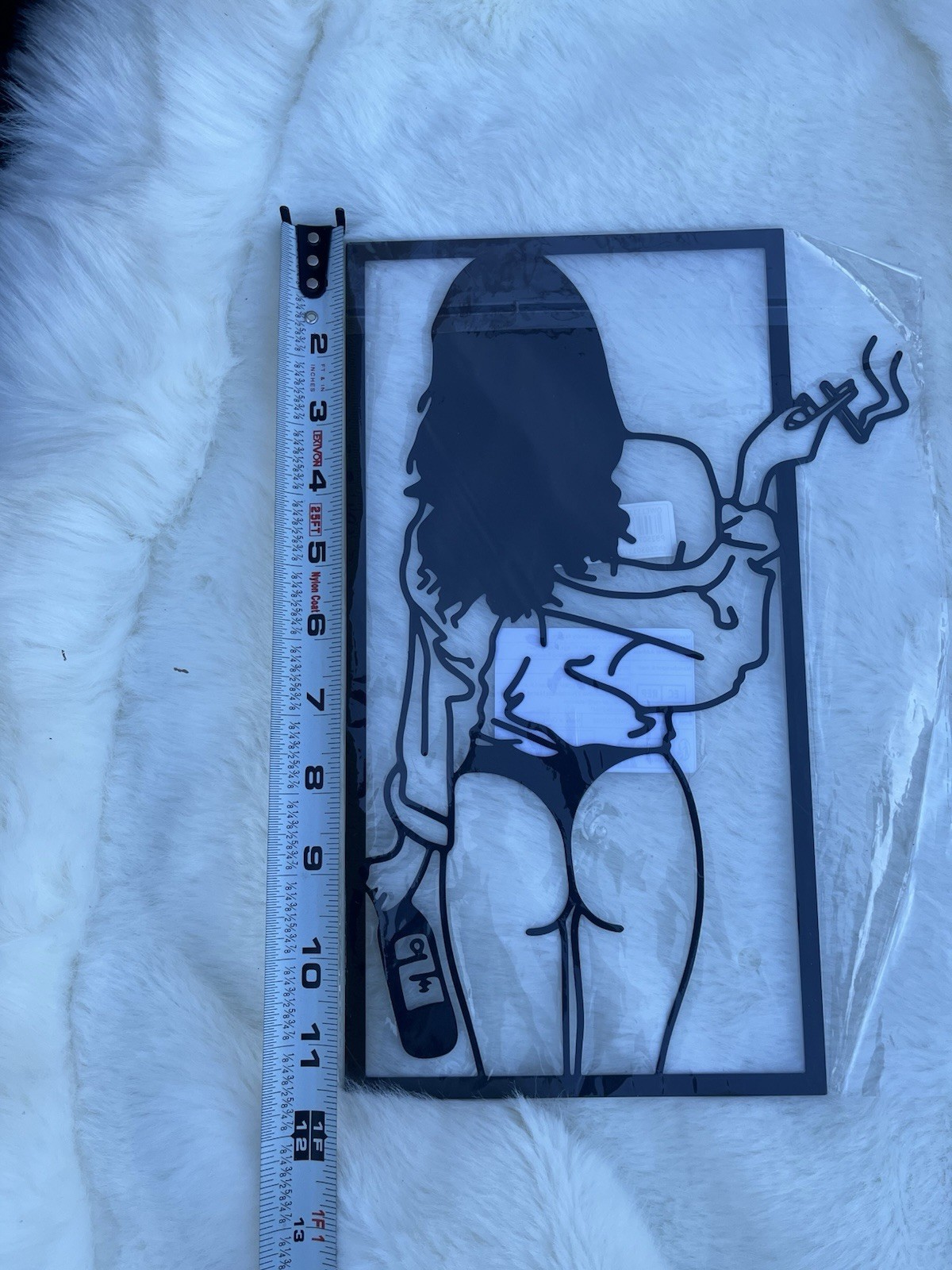 Modern metal Sillouette, Long day, Sexy Lady, “Midnight muse” Cutout Decal Metal