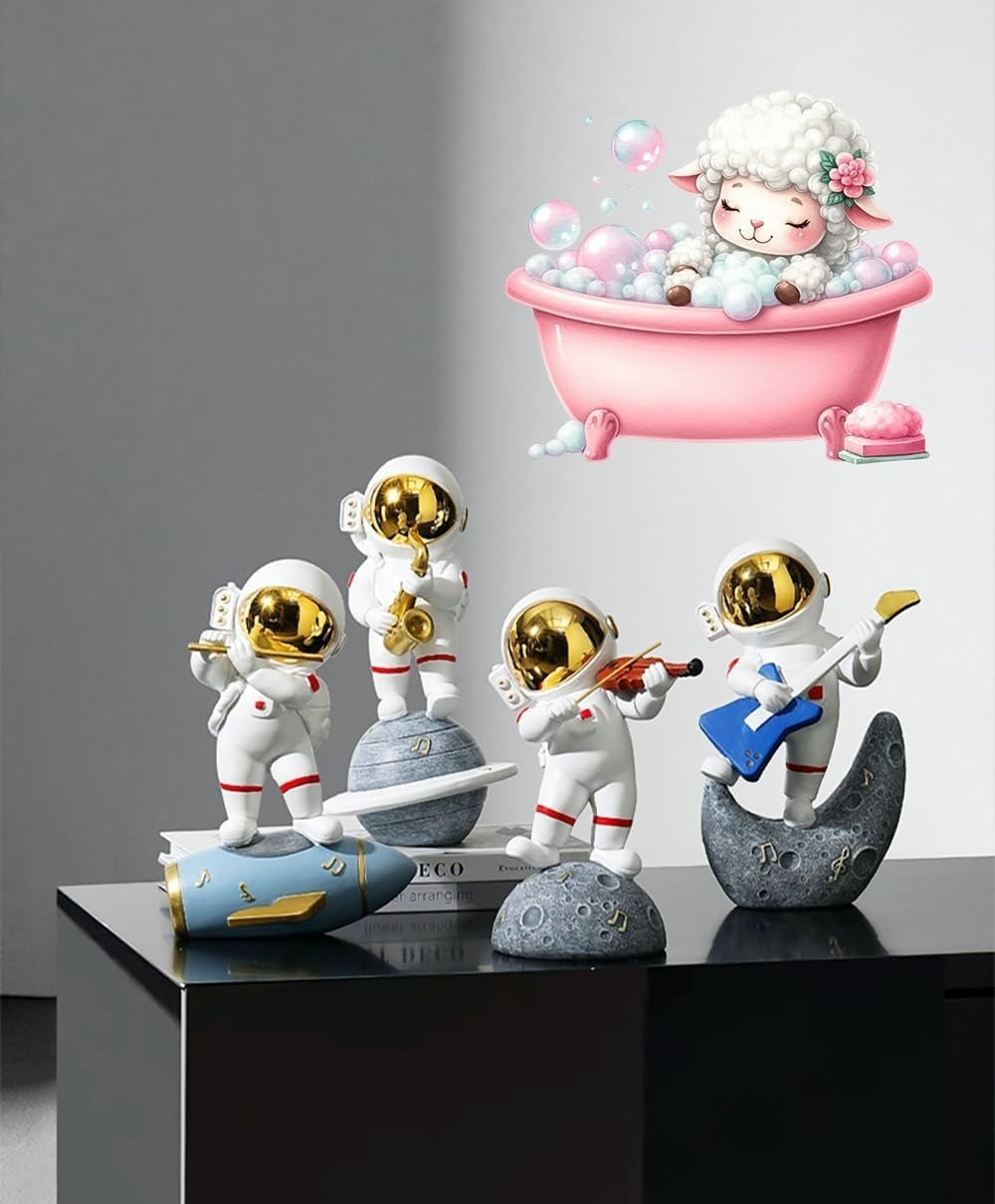 Lamb Bathtub Wall Decal Bubbles Removable Vinyl Sticker Nursery Kids Room 11.8in