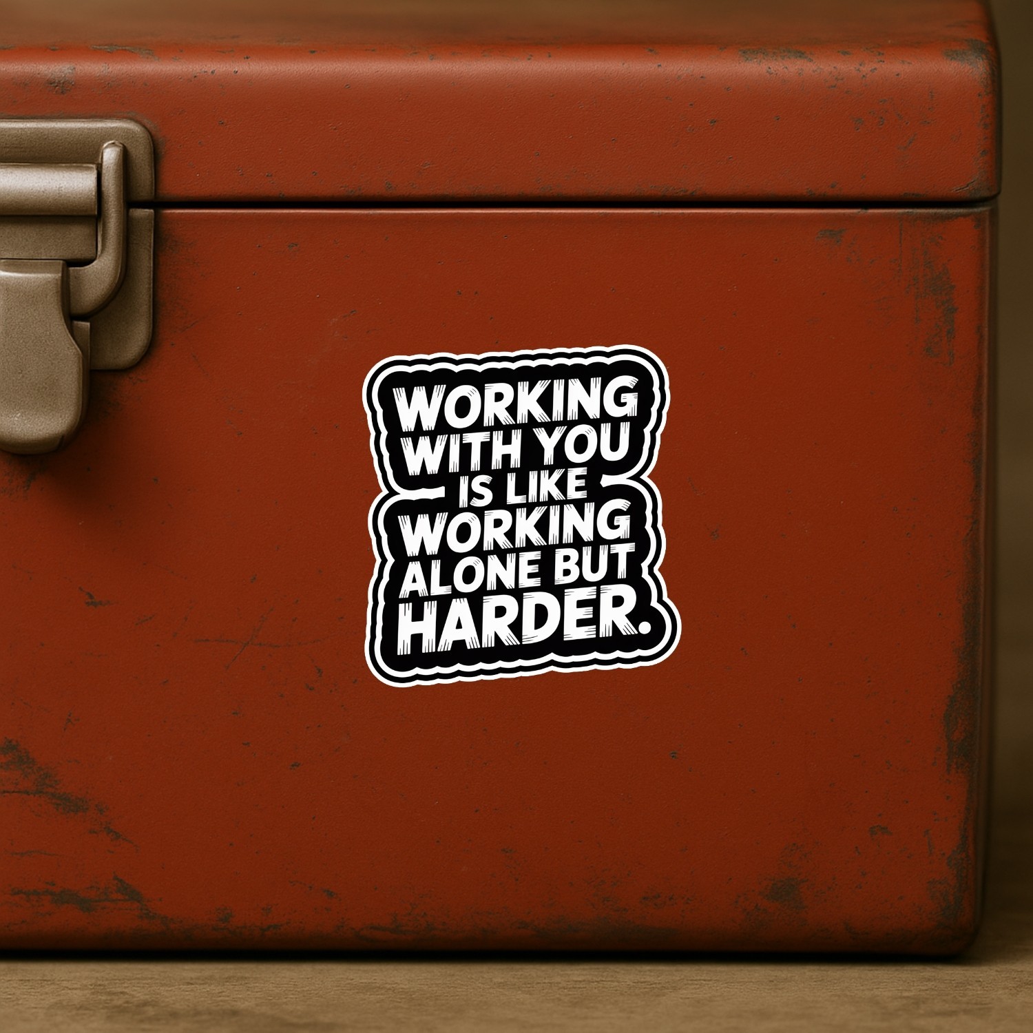 4PCS Working with You Is Like Working Alone But Harder Stickers
