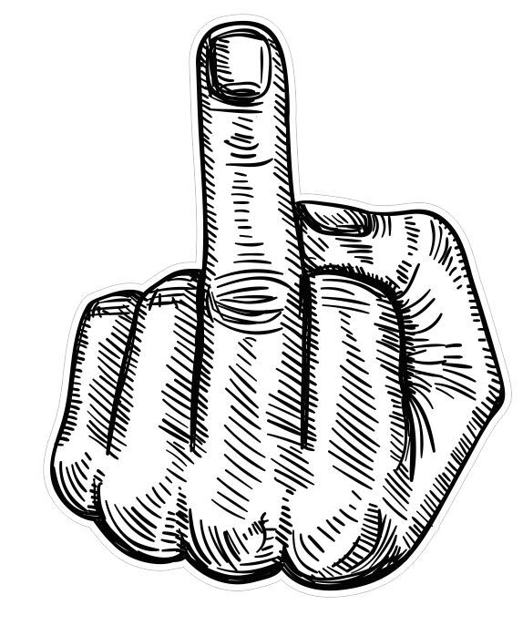 Middle Finger Up Yours Sticker Stickers A339