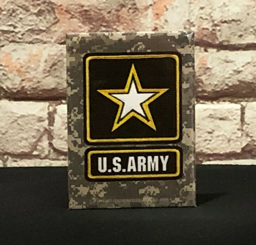 U.S. Army Patch Magnet – 3.5 x 2.5 in. Metal w/ full back magnet Made in the USA