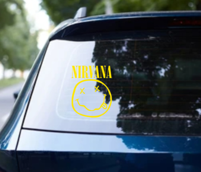 Nirvana Face Car Decal Vinyl Glossy Band Logo Bumper Sticker Outline Grunge Punk
