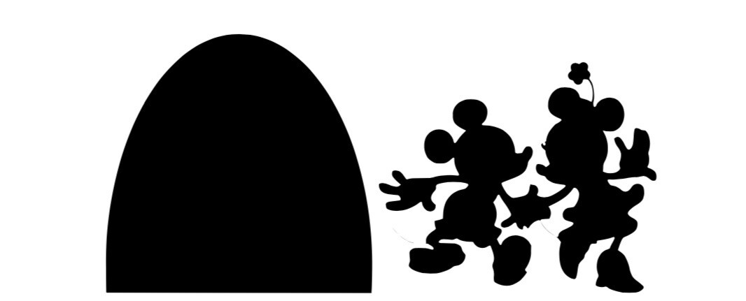 Mickey & Minnie Mouse hole Decal For Baseboards