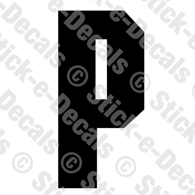 JERSEY LETTER P Vinyl Die Cut Decal Sticker Sport Athlete Alphabet Text – RSD