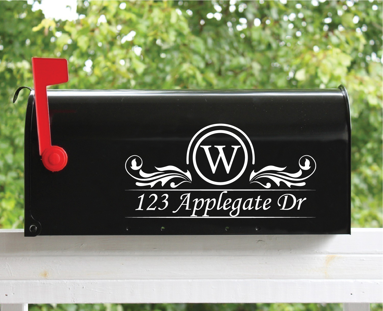 Set of 2 – 5.5" x 11" Custom Mailbox Decals Sticker Monogram, Street Name 2